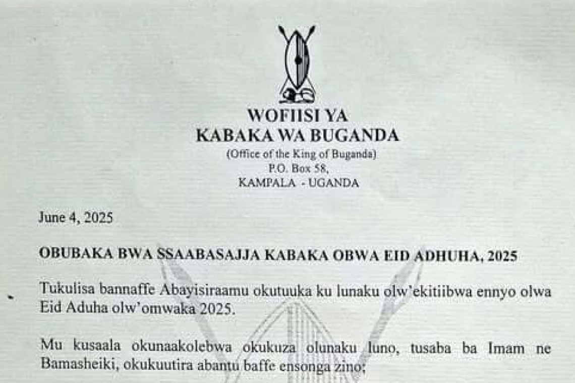 Eid Adhuha message from His Majesty the Kabaka